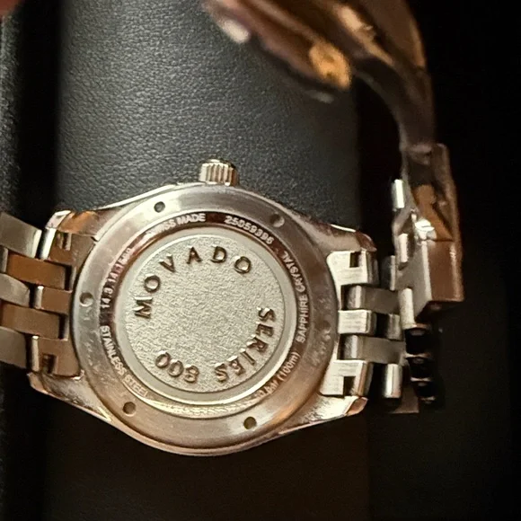 Movado Silver and Black Bracelet Watch - Picture 5 of 6